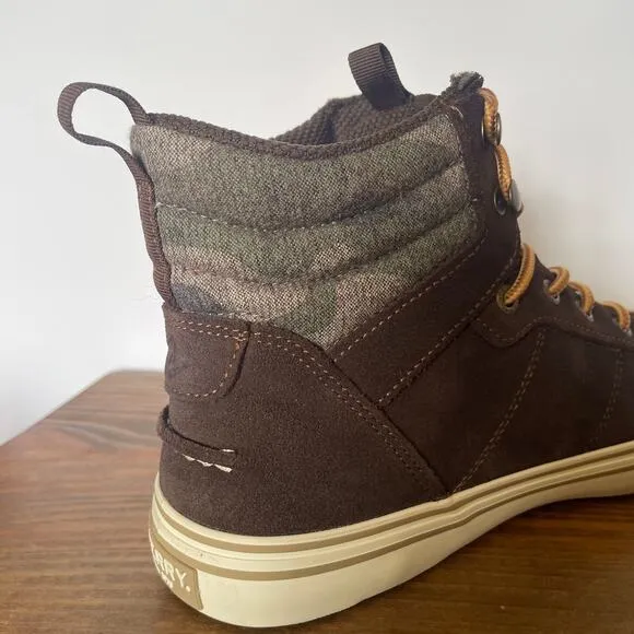 NIB SPERRY brown suede striper storm camo hiker shoes boots mens 8.5 womens 10