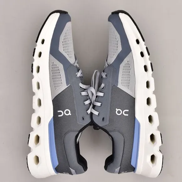 NICE! ON CLOUDRUNNER 2 MEN'S SIZE 13 ALLOY CHAMBRAY ATHLETIC SHOES GRAY WHITE