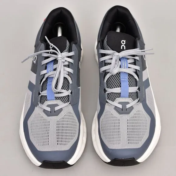 NICE! ON CLOUDRUNNER 2 MEN'S SIZE 13 ALLOY CHAMBRAY ATHLETIC SHOES GRAY WHITE
