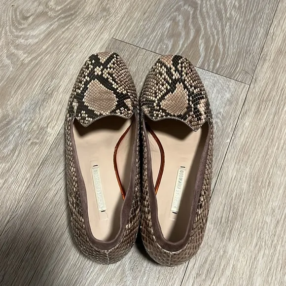 NICHOLAS KIRKWOOD Women's Snakeskin Round-Toe Loafers / Flats, Size 36.5