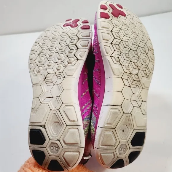 Nike 4.0 Flyknit Pink Fuschia Running Shoes Black Swoosh