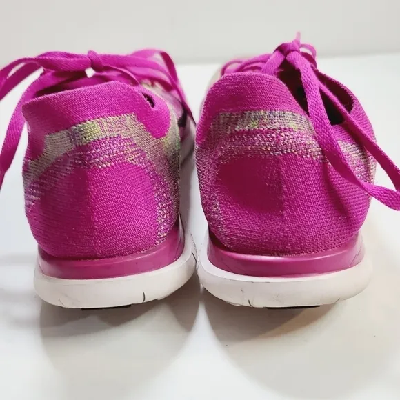 Nike 4.0 Flyknit Pink Fuschia Running Shoes Black Swoosh