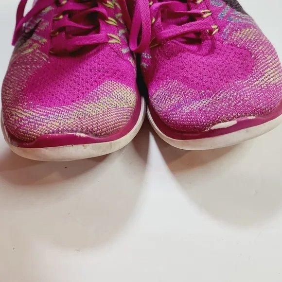 Nike 4.0 Flyknit Pink Fuschia Running Shoes Black Swoosh