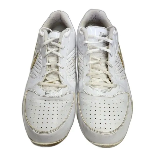 Nike Air Baseline Low Mens 12 Athletic Shoes White Metallic Sneakers 386240-111
