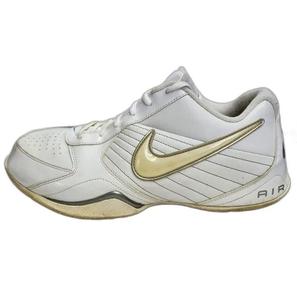 Nike Air Baseline Low Mens 12 Athletic Shoes White Metallic Sneakers 386240-111
