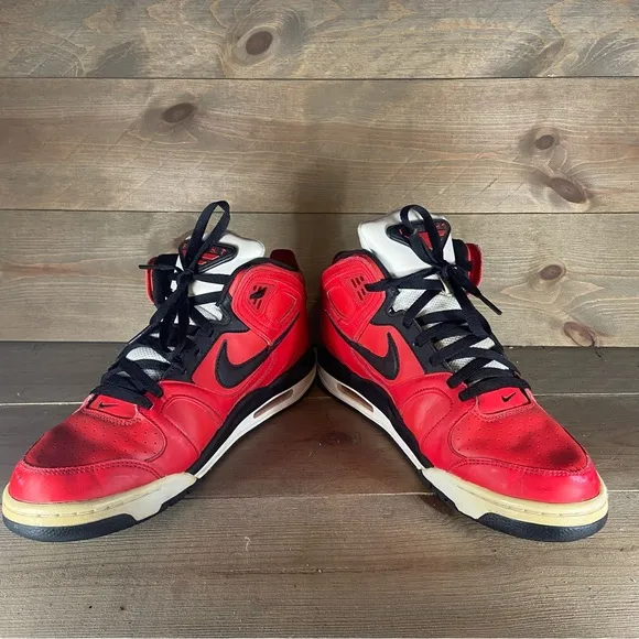 Nike air flight falcon Mens size 10.5 shoes red leather athletic sneakers
