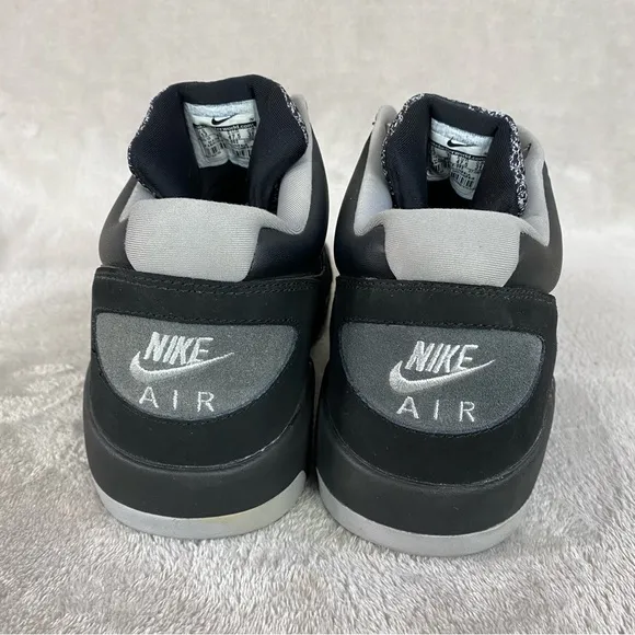Nike Air Flight Lite Men's Mid Sneakers Shoes Size 13 Black Gray Suede
