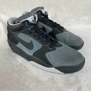 Nike Air Flight Lite Men's Mid Sneakers Shoes Size 13 Black Gray Suede