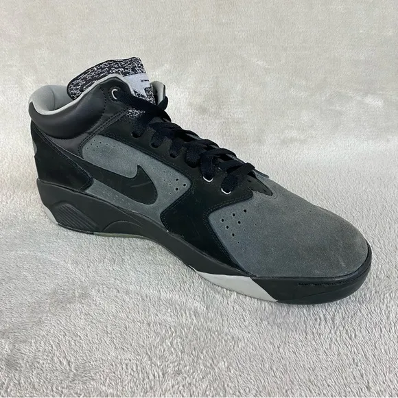 Nike Air Flight Lite Men's Mid Sneakers Shoes Size 13 Black Gray Suede