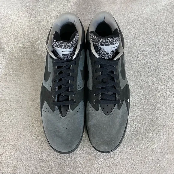 Nike Air Flight Lite Men's Mid Sneakers Shoes Size 13 Black Gray Suede