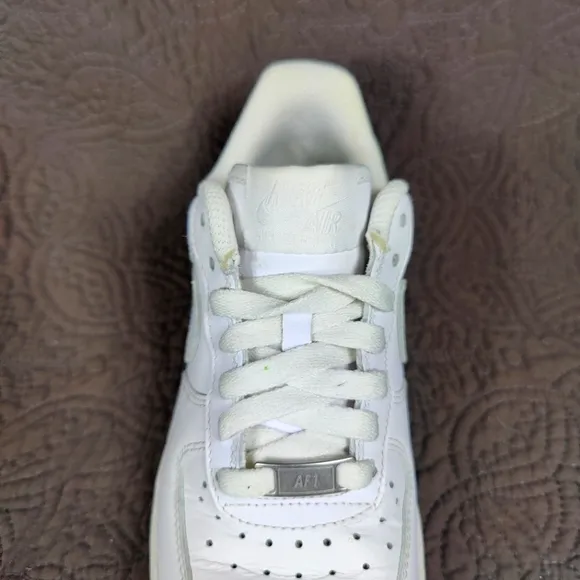 Nike Air Force 1 Low Triple White Leather Sneakers Youth Shoes Size 5
