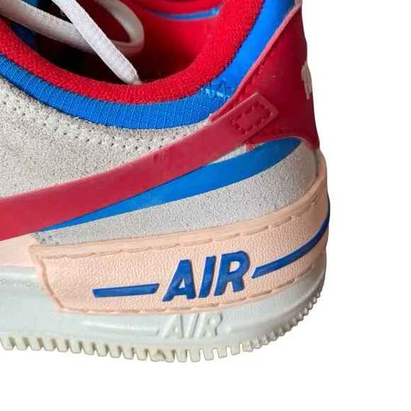 Nike Air Force 1 Sail Royal Red Blue Peach Sneakers size 9