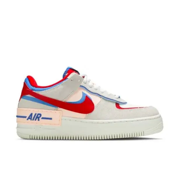 Nike Air Force 1 Sail Royal Red Blue Peach Sneakers size 9