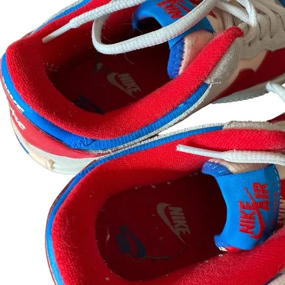 Nike Air Force 1 Sail Royal Red Blue Peach Sneakers size 9