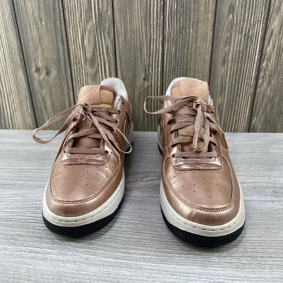 Nike Air Force 1 SE Low Metallic Bronze Shoes Sneakers Youth Size: 7Y