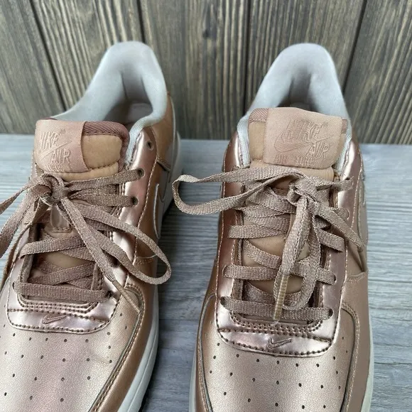 Nike Air Force 1 SE Low Metallic Bronze Shoes Sneakers Youth Size: 7Y
