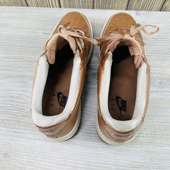 Nike Air Force 1 SE Low Metallic Bronze Shoes Sneakers Youth Size: 7Y