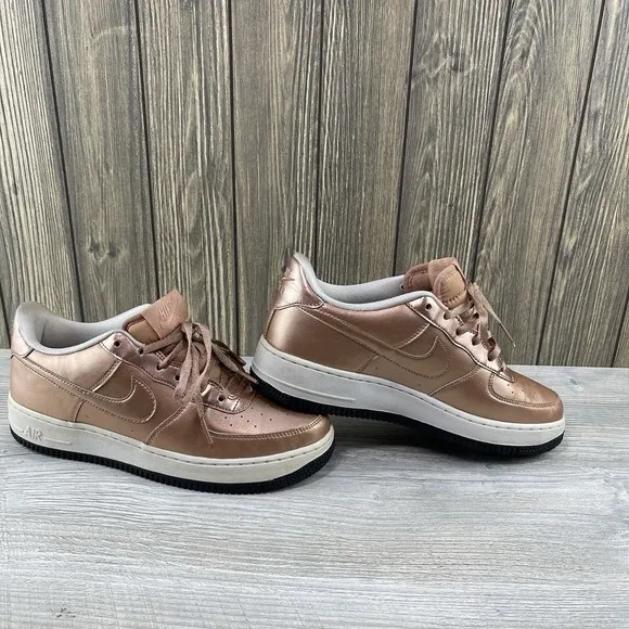Nike Air Force 1 SE Low Metallic Bronze Shoes Sneakers Youth Size: 7Y