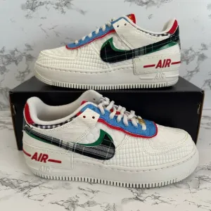 Nike Air Force 1 Shadow Patchwork Multi Shoes Sneakers DZ5193-100 Women Size 7.5