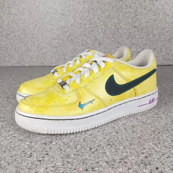 Nike Air Force 1 Yellow Sneakers 5.5Y Shoes