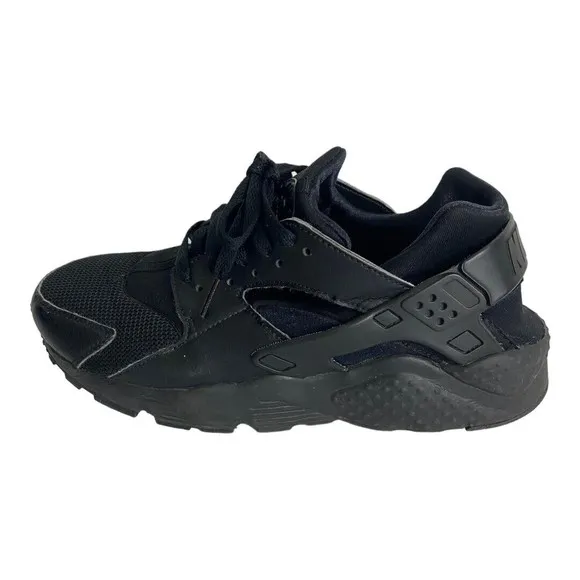 Nike Air Huarache Triple Black Athletic Shoes 654275-016 Youth Size US 7Y
