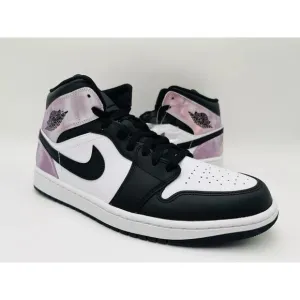 Nike Air Jordan 1 Black &amp; White Mid Lace Up Athletic Sneaker Shoes Size 6.5
