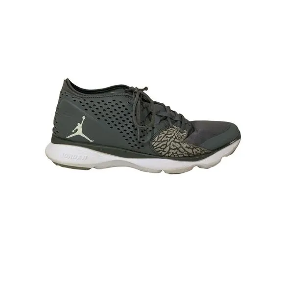 Nike AIR JORDAN FLOW Grey White Shoes Mens Size 12 Low Lace Up Athletic Sneakers
