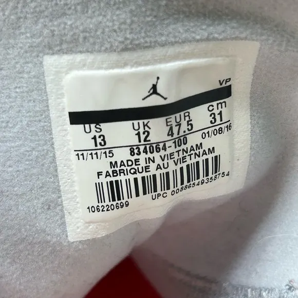 Nike Air Jordan Reveal Men's Size‎ 13 White Basketball Shoes Sneakers 834064-100