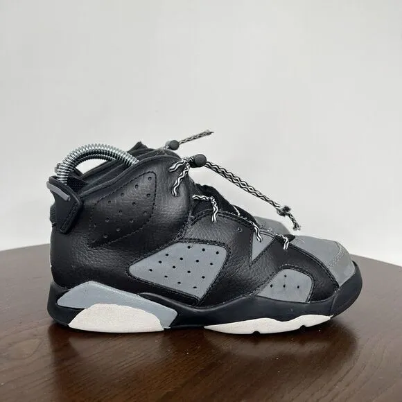 Nike Air Jordan Shoes 6 Retro Youth Boys 1.5 Gray Black  Athletic Sneaker 384666