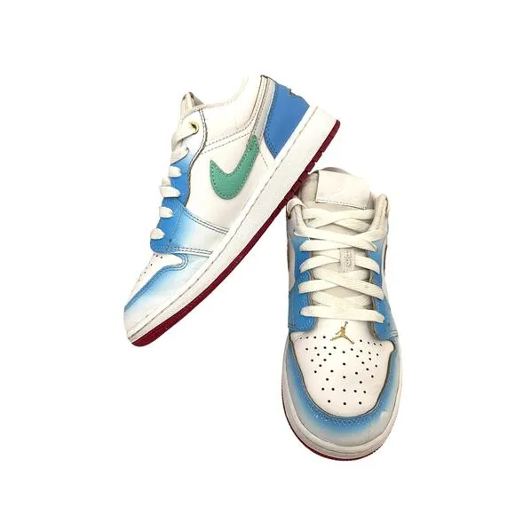 Nike Air Jordan Shoes Jordan 1 Low White Gradient Sneakers Size Youth 4