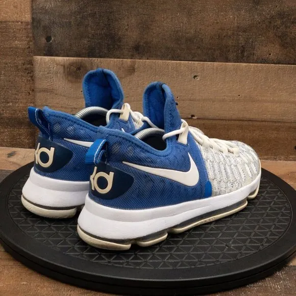NIKE AIR KD 9 HOME MENS ATHLETIC SHOES BASKETBALL LOW BLUE WHITE SIZE 10