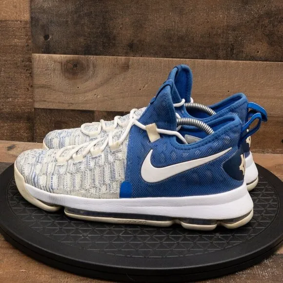 NIKE AIR KD 9 HOME MENS ATHLETIC SHOES BASKETBALL LOW BLUE WHITE SIZE 10