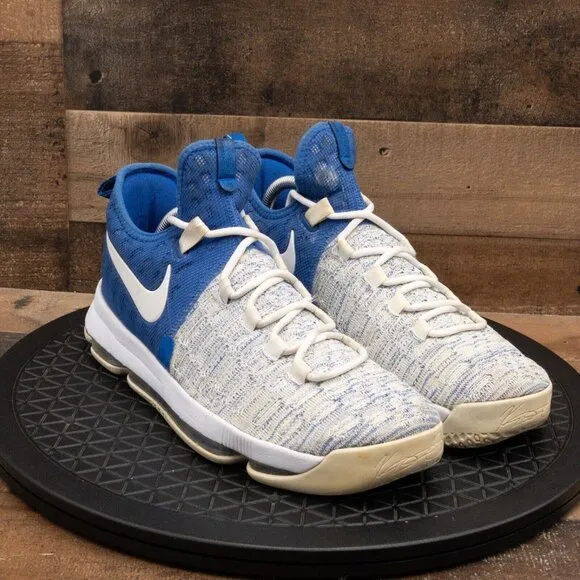 NIKE AIR KD 9 HOME MENS ATHLETIC SHOES BASKETBALL LOW BLUE WHITE SIZE 10