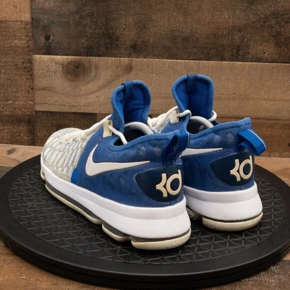 NIKE AIR KD 9 HOME MENS ATHLETIC SHOES BASKETBALL LOW BLUE WHITE SIZE 10