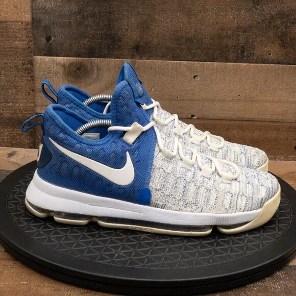 NIKE AIR KD 9 HOME MENS ATHLETIC SHOES BASKETBALL LOW BLUE WHITE SIZE 10