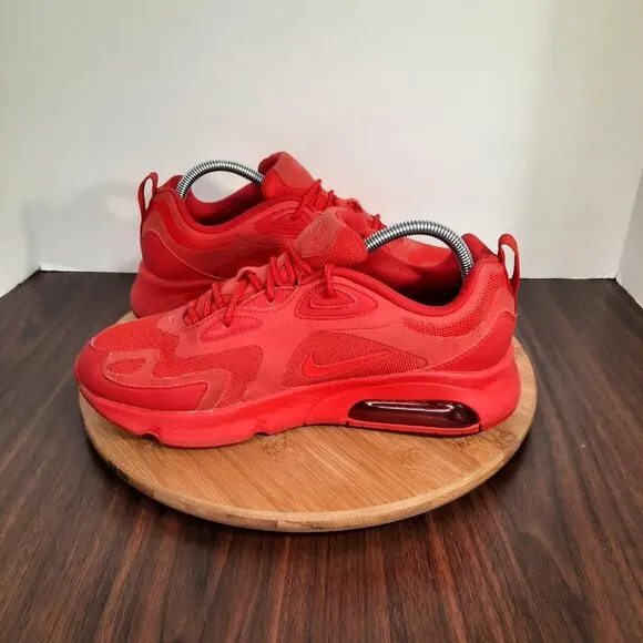 Nike Air Max 200 Mens Size 9 Shoes Triple University Red Athletic Sneakers