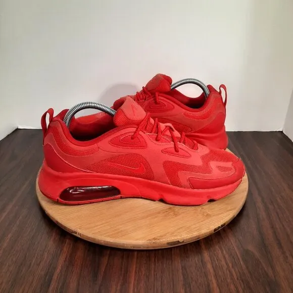 Nike Air Max 200 Mens Size 9 Shoes Triple University Red Athletic Sneakers