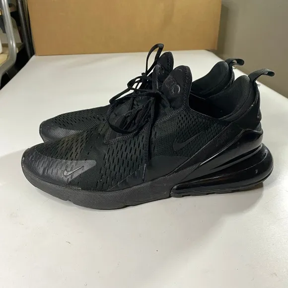 Nike Air Max 270 Triple Black Shoes Sneakers Men's 12