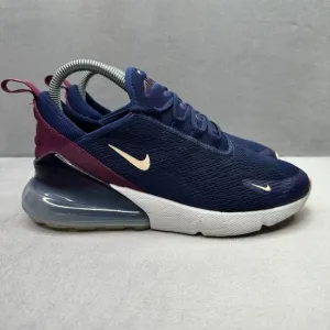 Nike Air Max 270 Womens Size 7 Shoes Blue Void Crimson Tint Running Sneakers