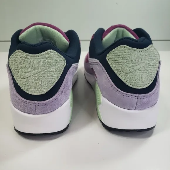 Nike Air Max 90 NRG Light Bordeaux Armory Navy Suede Running Sneakers Men's 9