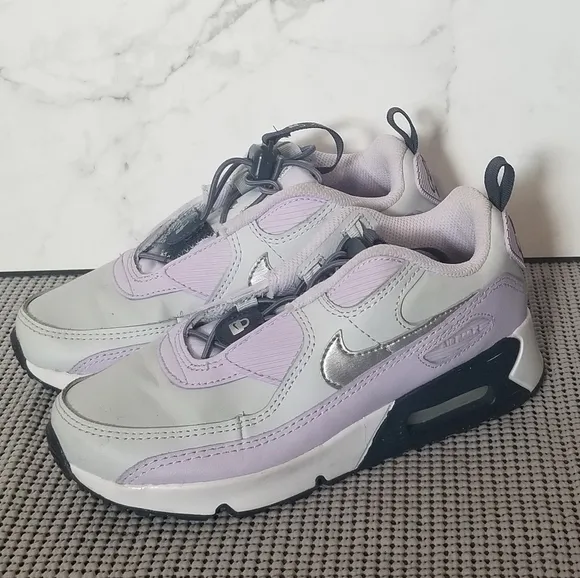 Nike Air Max 90 Toggle TD Pure Platinum Violet Kids Sneakers Shoes 1.5 Youth