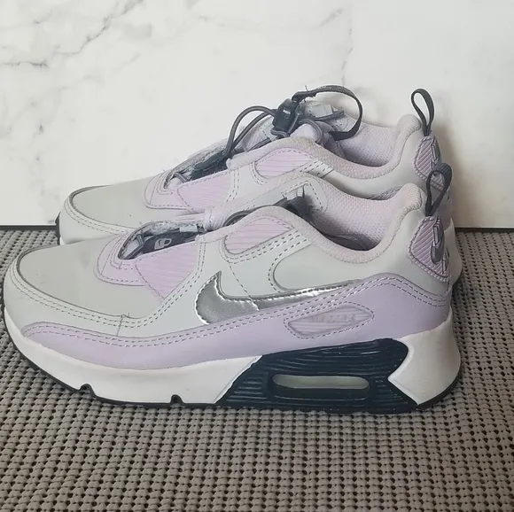 Nike Air Max 90 Toggle TD Pure Platinum Violet Kids Sneakers Shoes 1.5 Youth