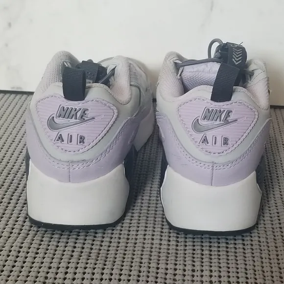 Nike Air Max 90 Toggle TD Pure Platinum Violet Kids Sneakers Shoes 1.5 Youth