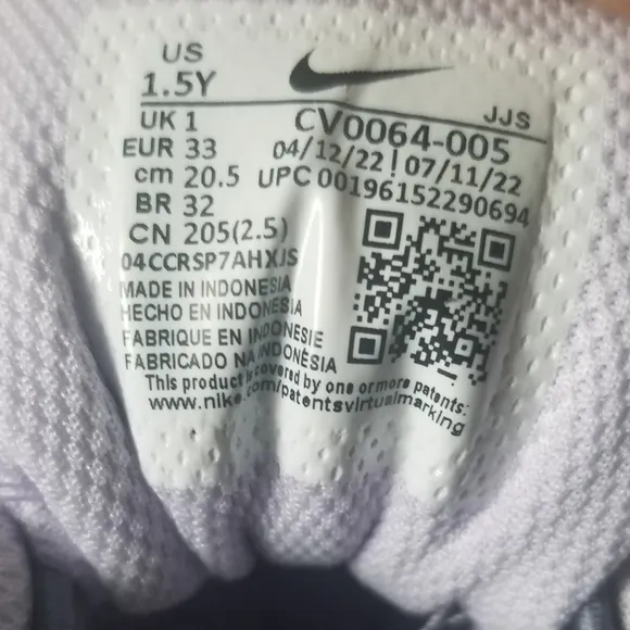 Nike Air Max 90 Toggle TD Pure Platinum Violet Kids Sneakers Shoes 1.5 Youth
