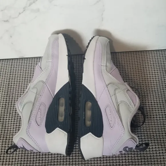 Nike Air Max 90 Toggle TD Pure Platinum Violet Kids Sneakers Shoes 1.5 Youth