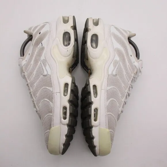 Nike Air Max Plus Men's 8.5 Sneakers Shoes Triple White Athletic 604133-139