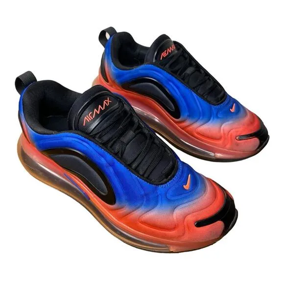 NIKE AIR MAX RED AND BLUE OMBRE DESIGN SNEAKERS SIZE 5.5 YOUTH, WOMEN'S SIZE 7