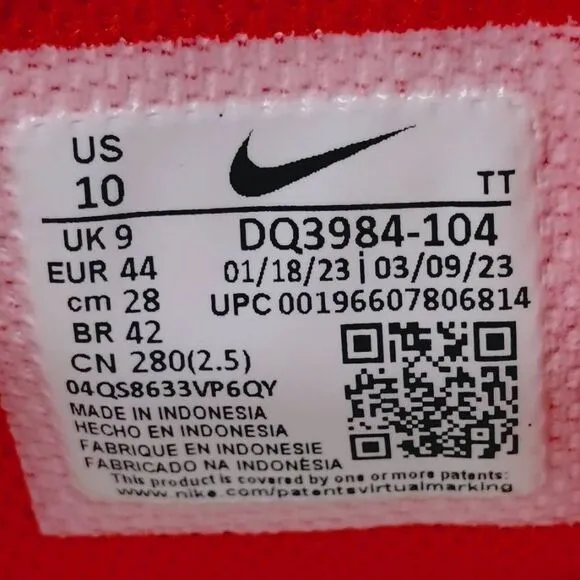 Nike Air Max‎ TW Running Sneakers Mens Size 10 Red White Athletic Shoes