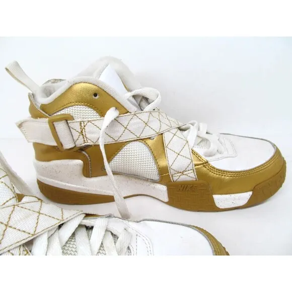 Nike Air Raid 642330-007 Mens Metallic Gold Basketball Sneakers US 8.5 EUR 42