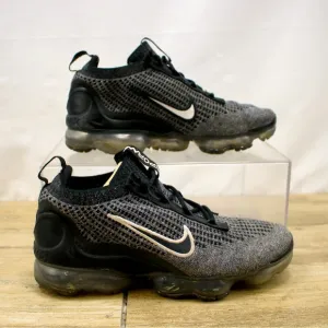 Nike Air VaporMax Flyknit 2021 Youths 6.5 Womens 8 Running Shoes Black White